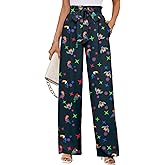 KORSIS Women's Wide Leg Lounge Pants Lightweight High Waisted Loose Work Elastic Casual Outfits Trousers with Pockets (S-2XL)