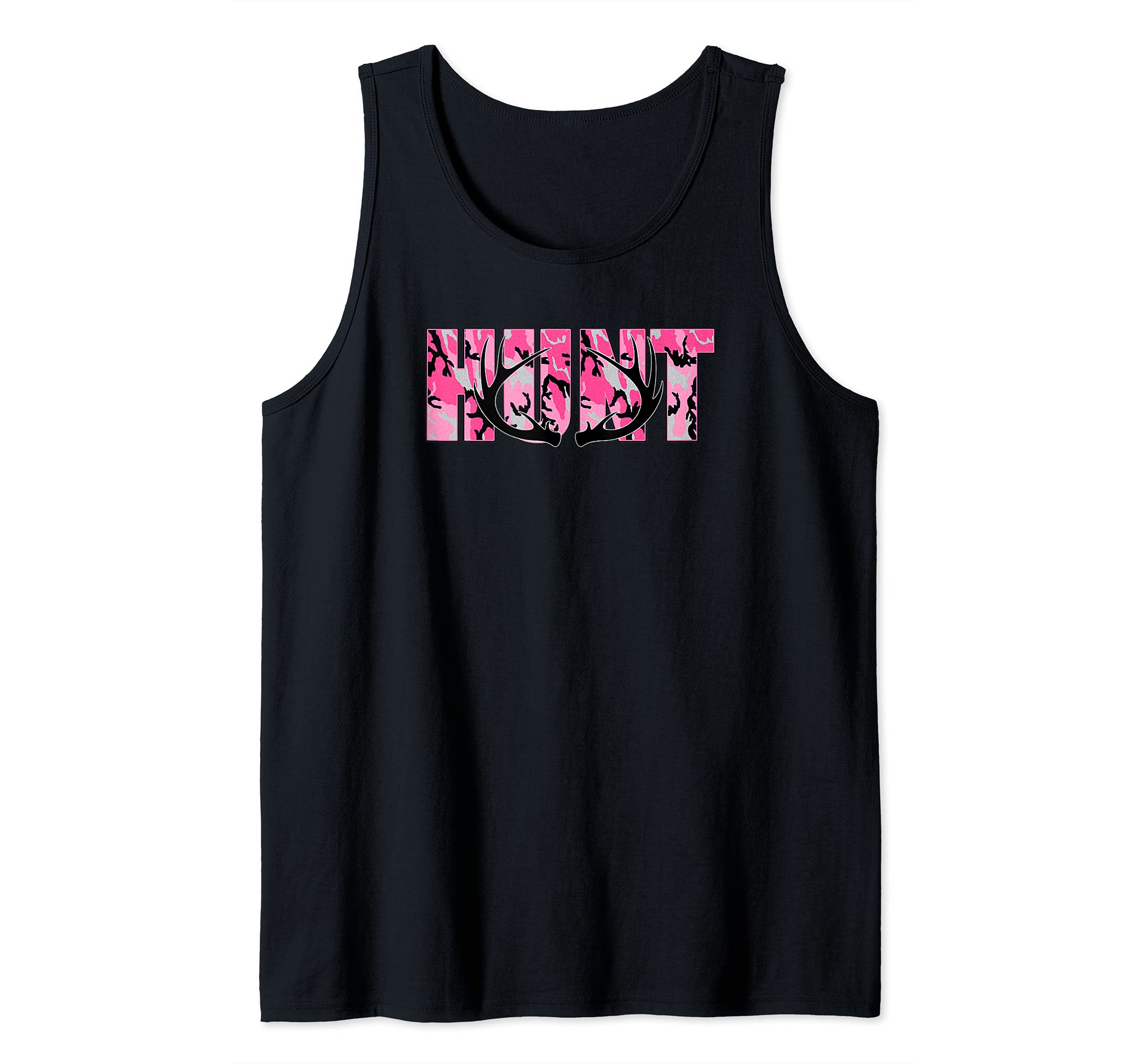 Deer Hunting Camo Pink Hunt Whitetail Buck Antlers Tank Top