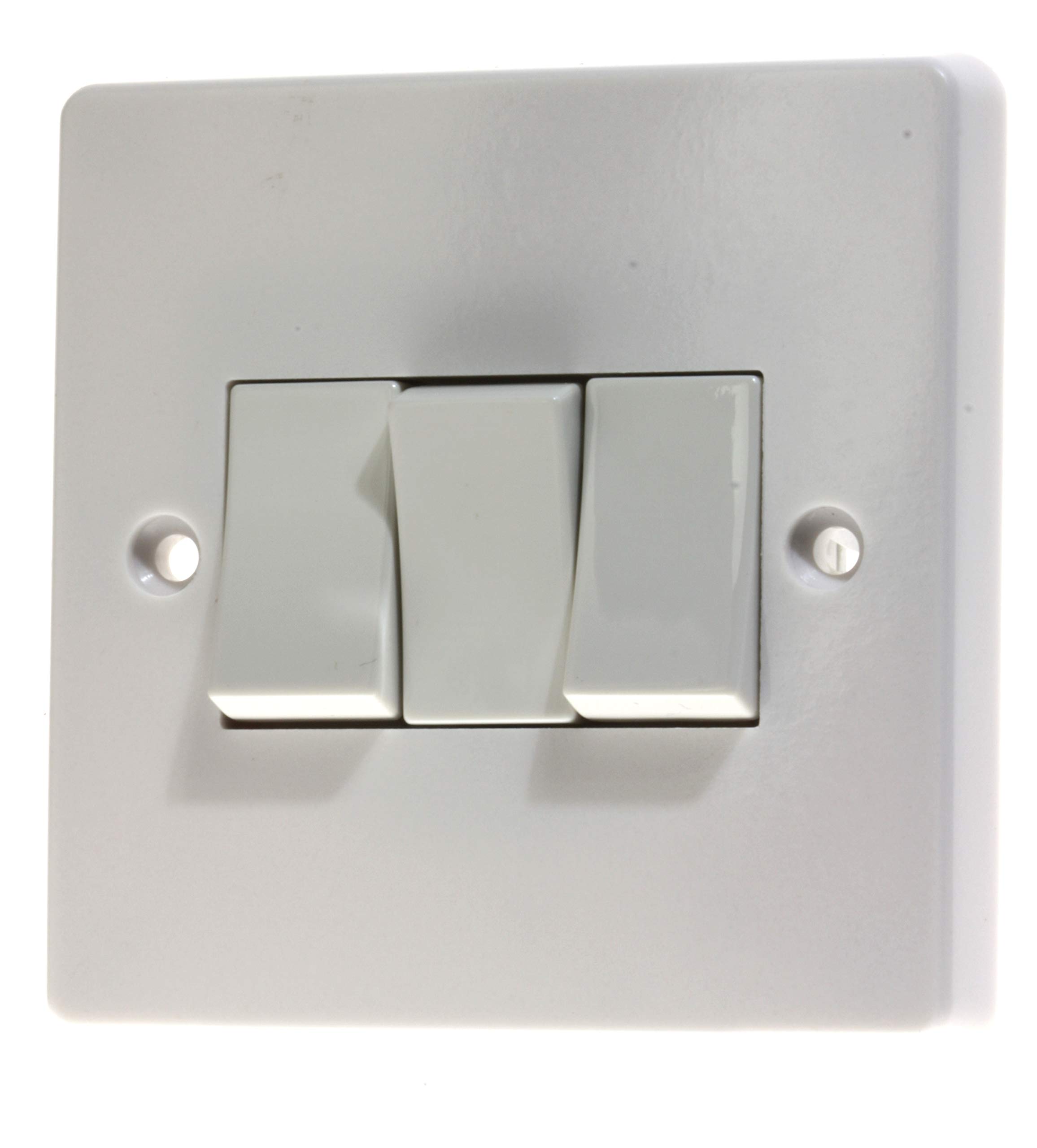 Crabtree 4173 Triple Lightswitch, 10 amp 1 or 2 Way