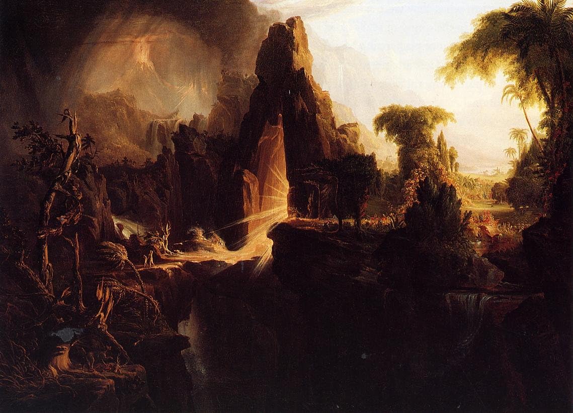 Amazon.com: Expulsion from The Garden of Eden by Thomas Cole - 21" x 28