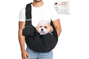 Vokvaktak Pet Carrier Sling for Small Dogs and Cats, Dog Carrier Sling with Adjustable Thick Padded Shoulder Strap and Pocket