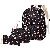 FEWOFJ School Backpack for Teen Girls, Bookbag with Lunch Box and Pencil Case