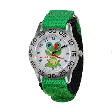 Red Balloon Boys Plastic Green Frog Time Teacher Watch