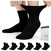 Bulinlulu Diabetic Socks for Men Women,6 Pairs Bamboo Viscose Non Binding Ankle Diabetic Socks for Women Men Size 9-11 13-15