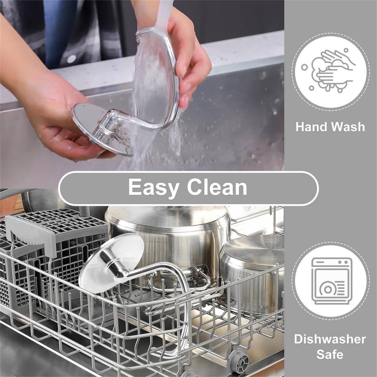 Dough Hook for KitchenAid Tilt-head and 4.5-5.0 Quart Mixers, Polished Stainless Steel Dishwasher Safe Kneading Attachment for Bread,Pasta, Pizza...