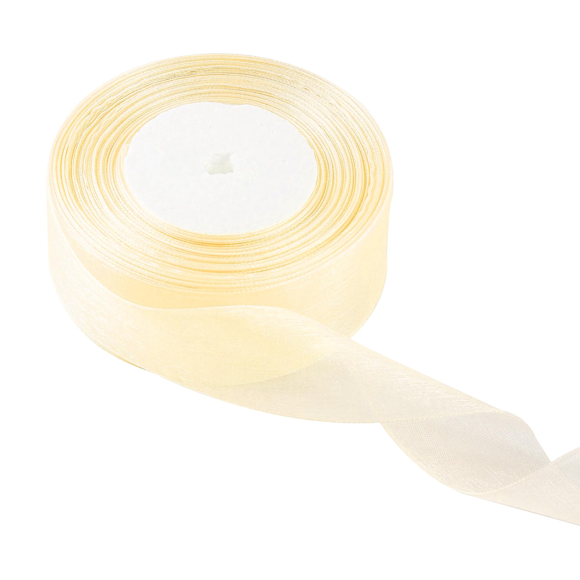 40mm Apricot Organza Ribbon for Gift Wrapping - 45M, Thick Ribbon for Gift Wrap, Hair Bow, Christmas, Wedding, DIY Crafts, Car Decoration