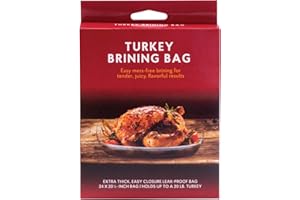 HIC Kitchen Roasting Turkey Brining Bag, Holds 20-Pound Turkey With Brine, Seasonings, And Aromatics For Juicy Tender Flavor