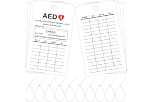 Ireer 100 Pcs AED Inspection Tags Automated External Defibrillator Record,5.75'' x 3.27'',Double Sided Inspection Record Tags with Cable Zip Ties for Home