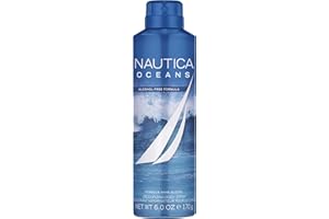 Nautica Oceans Deo Body Spray 6 fl oz (Pack of 1), Notes of Apple, Cyclamen, and Amberwood, Men's Fragrance, Long Lasting, Everyday Fragrance