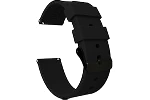BARTON WATCH BANDS - Soft Silicone Quick Release Straps - Choose Color & Width - 16mm, 18mm, 20mm, 22mm, 24mm - Silky Soft Rubber Watch Bands