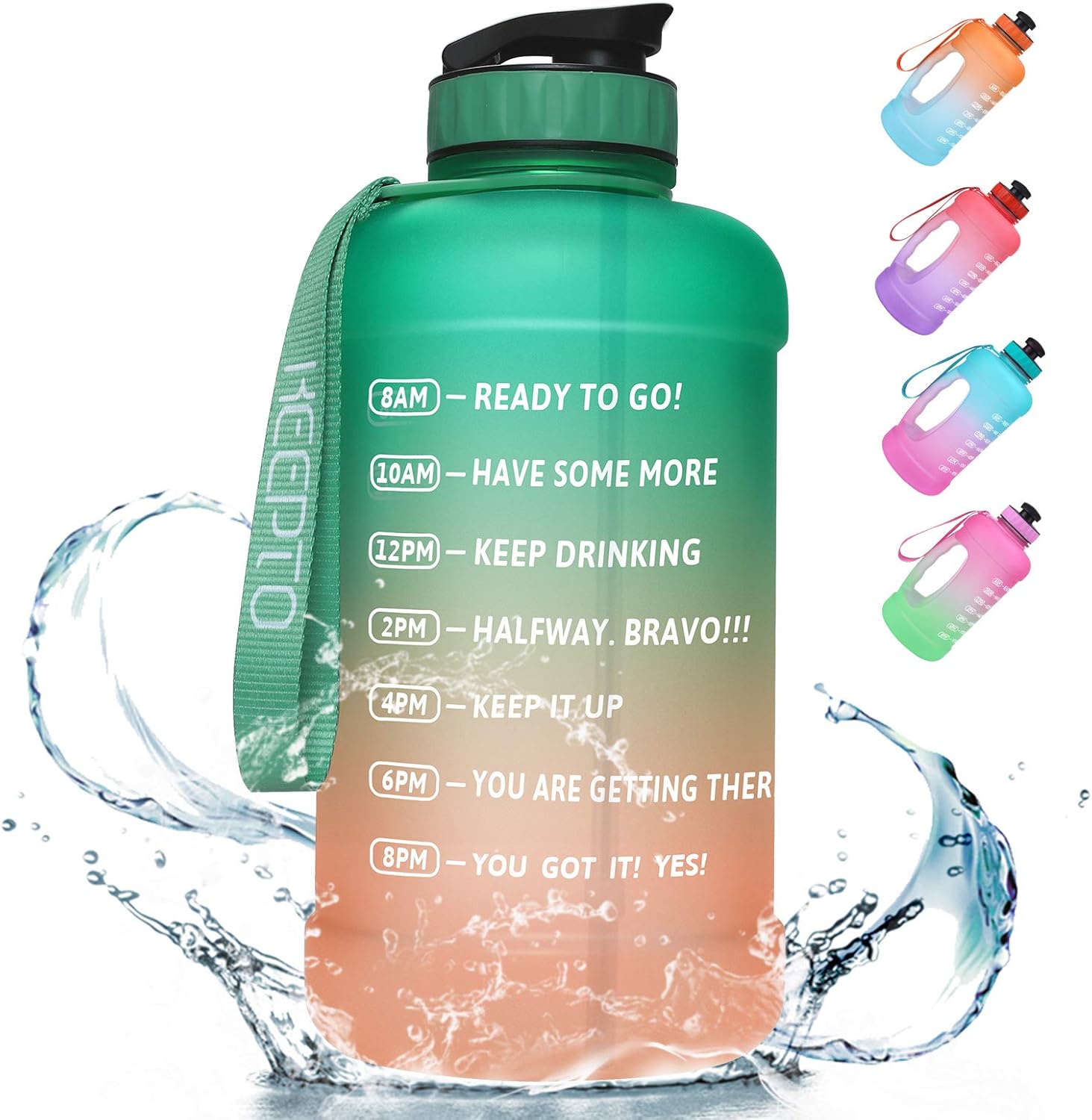 KEEPTO Half Gallon/64oz Leakproof BPA Free Water Bottle with