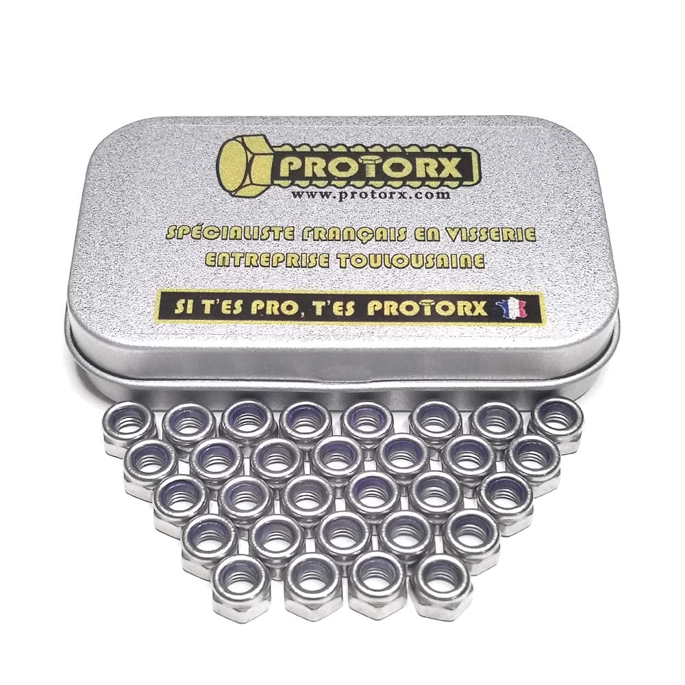 Nylstop M5 Self-Locking Brake Nut: Box of 30 Self-Braking Stainless Steel Nylon Locking Ring | For Indoor and Outdoor Use | Hexagonal (Diameter 5 mm x 8 mm) HI - Din988 mm 5