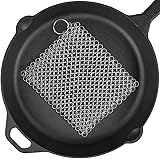Cast Iron Cleaner 8’’x6’’ 316L Stainless Steel Chain Scrubber for Cast Iron Pan Pot Dutch Ovens Skillet Grill Cleaning