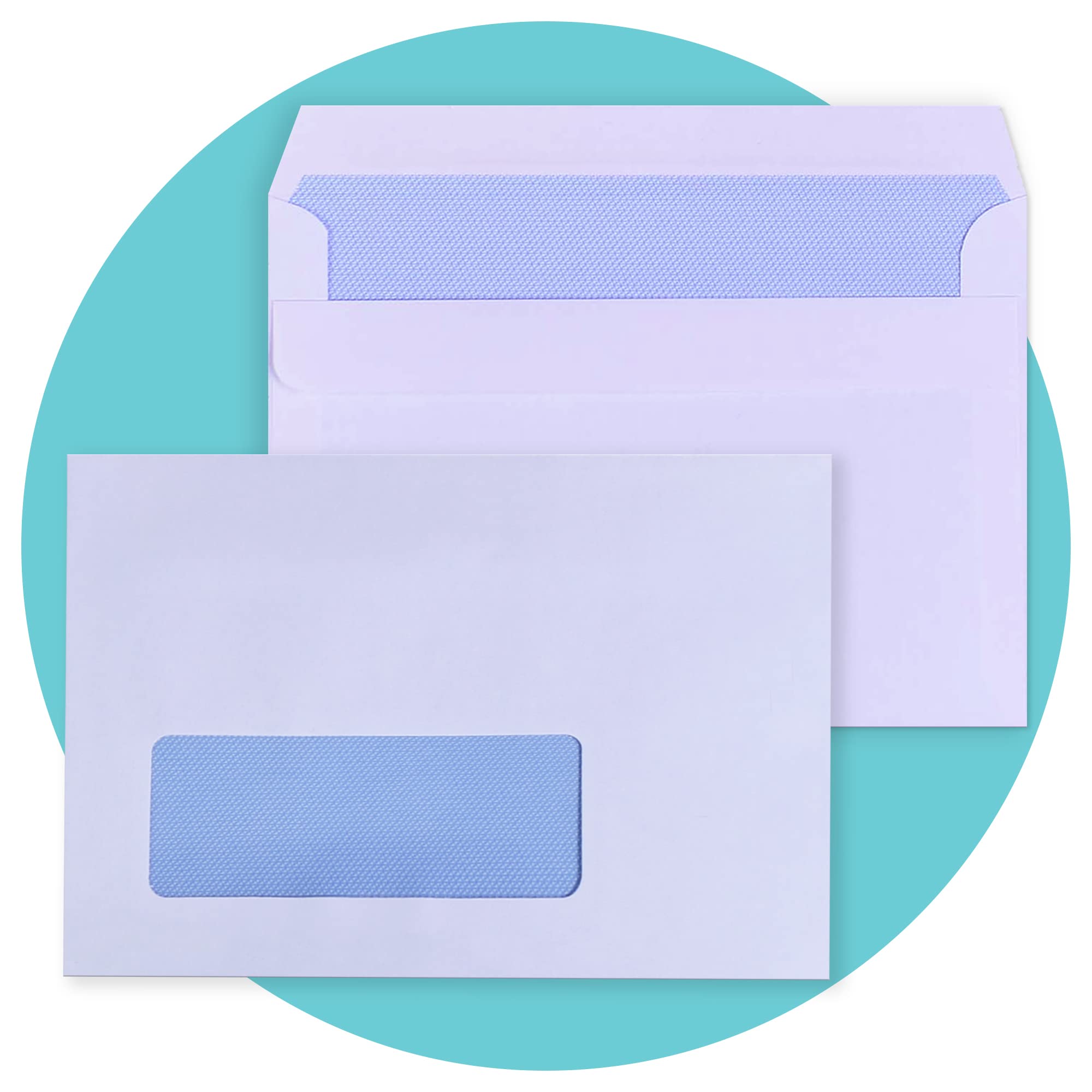 Triplast 500 x C6 Window Self Seal Security Envelopes (Size: 114x162mm) | Address Window, Self Sealing & Printer Safe Mailing Paper Envelopes | Ideal for Everyday Home, Office & Commercial Use
