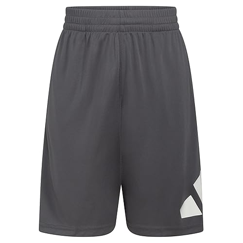 adidas Boys' Elastic Waistband Performance Shorts, Dark Grey