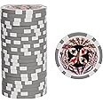TENETMAN Poker Set,50Pcs White Poker Chip Set with Numbered Chips,Professional Grade Casino Style,11.5 Gram Casino Grade Chips for Texas Hold’em, Blackjack, and All Card Games