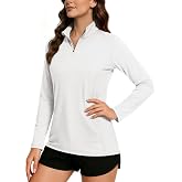 TACVASEN Women's Quarter Zip Pullover Golf Shirts UPF 50+ Long Sleeve Sun Shirts UV Protection Workout Tops