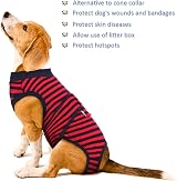 Kuoser Dog Surgery Recovery Suit Adjustable Post Surgery Comfort Red L view 7