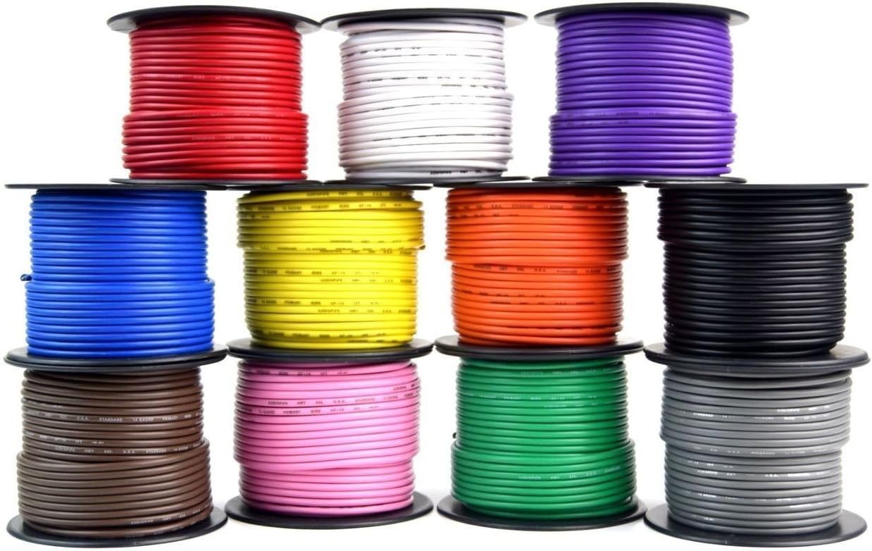 14 Gauge 11 Rolls 100 Feet Primary Power Ground Wire All Purpose Remote Cable: Everything Else