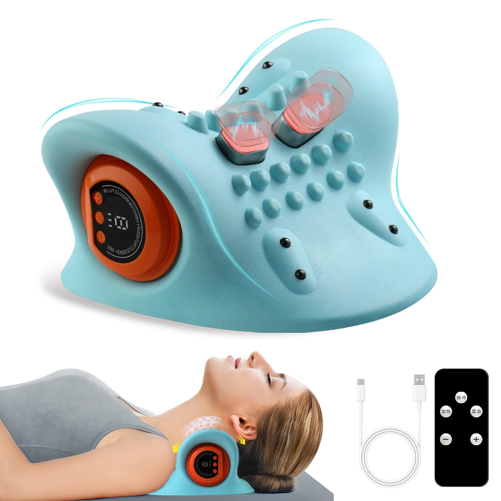 Photo 1 of XHalvaen Neck Massager 2025, Neck and Shoulder Relaxer, Back Massager Pillow with Heat,4d Electric Back Massage Pillow, 3 Modes, Deep Tissue Relaxation for Shoulders, Suitable for Home, Office