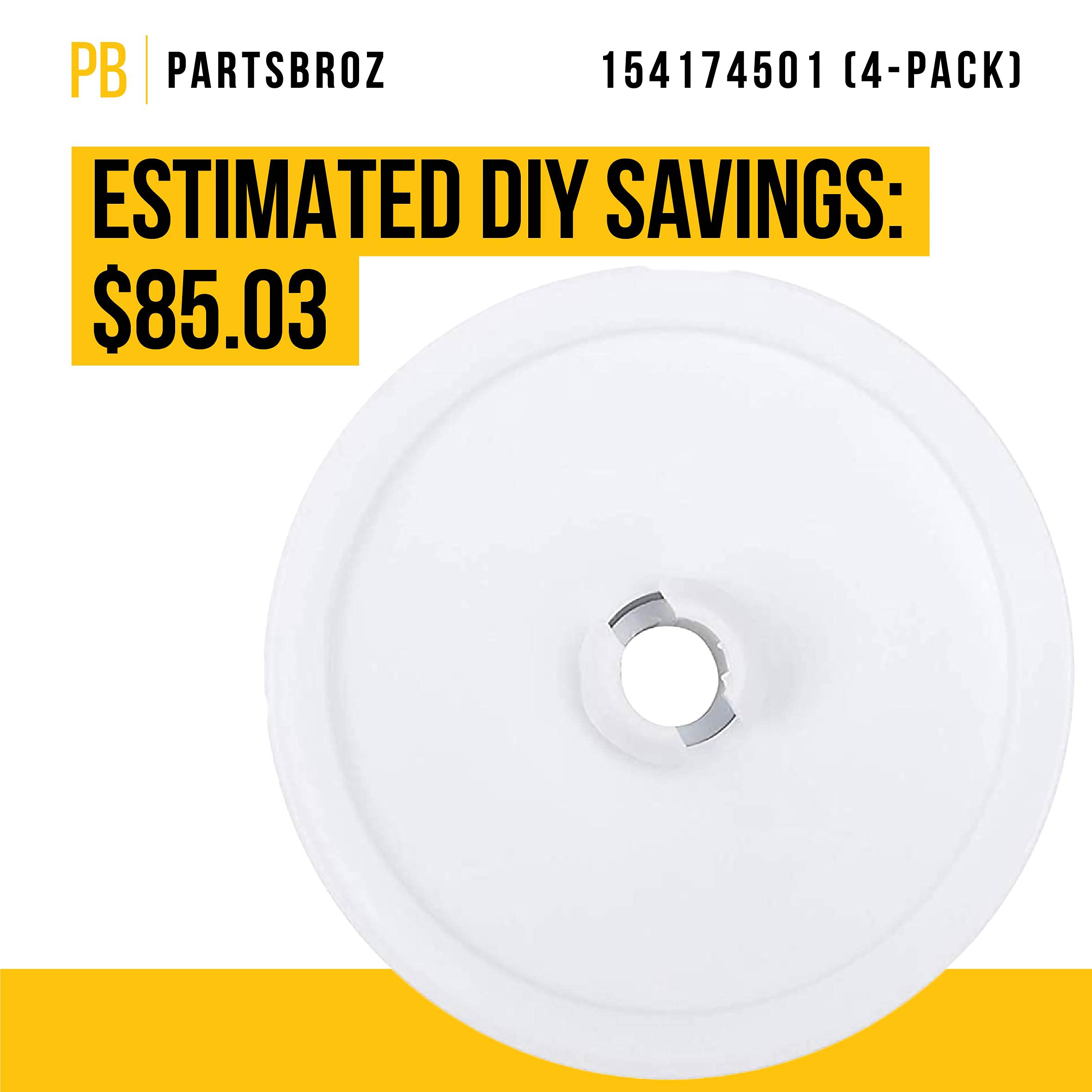 PartsBroz 154174501 5300809640 5304532229 Dishrack Wheels & Bracket Assembly (4-Pack) - Compatible with Frigidaire Kenmore Gibson Dishwasher - Replaces AP7195062 5304521179 5300809640 154174503