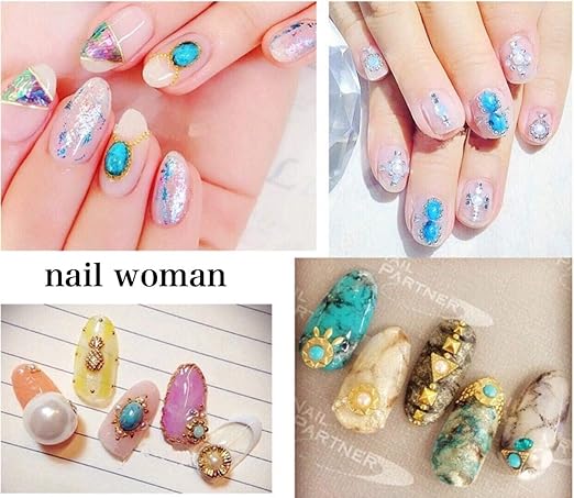 Amazon ネイルウーマン ターコイズ マーブル柄 ストーン ブルー ４ ６ｍｍ オーバル 約粒入り 半円 石 ネイルパーツ スタッズ ネイルウーマン スタッズ 通販