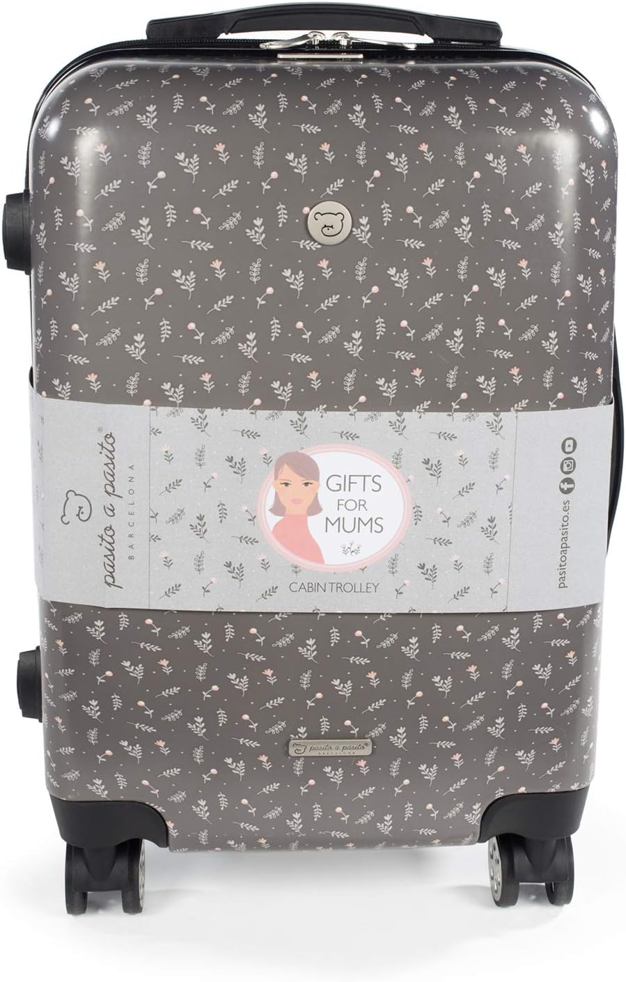 Color Gris Medidas: 35,5 x 57 x 21 cm. Trolley de Cabina Flor Pasito a  Pasito Gifts for Mums Maleta de Viaje de Cabina con Ruedas  multidireccionales y asa telescópica extraíble Juegos