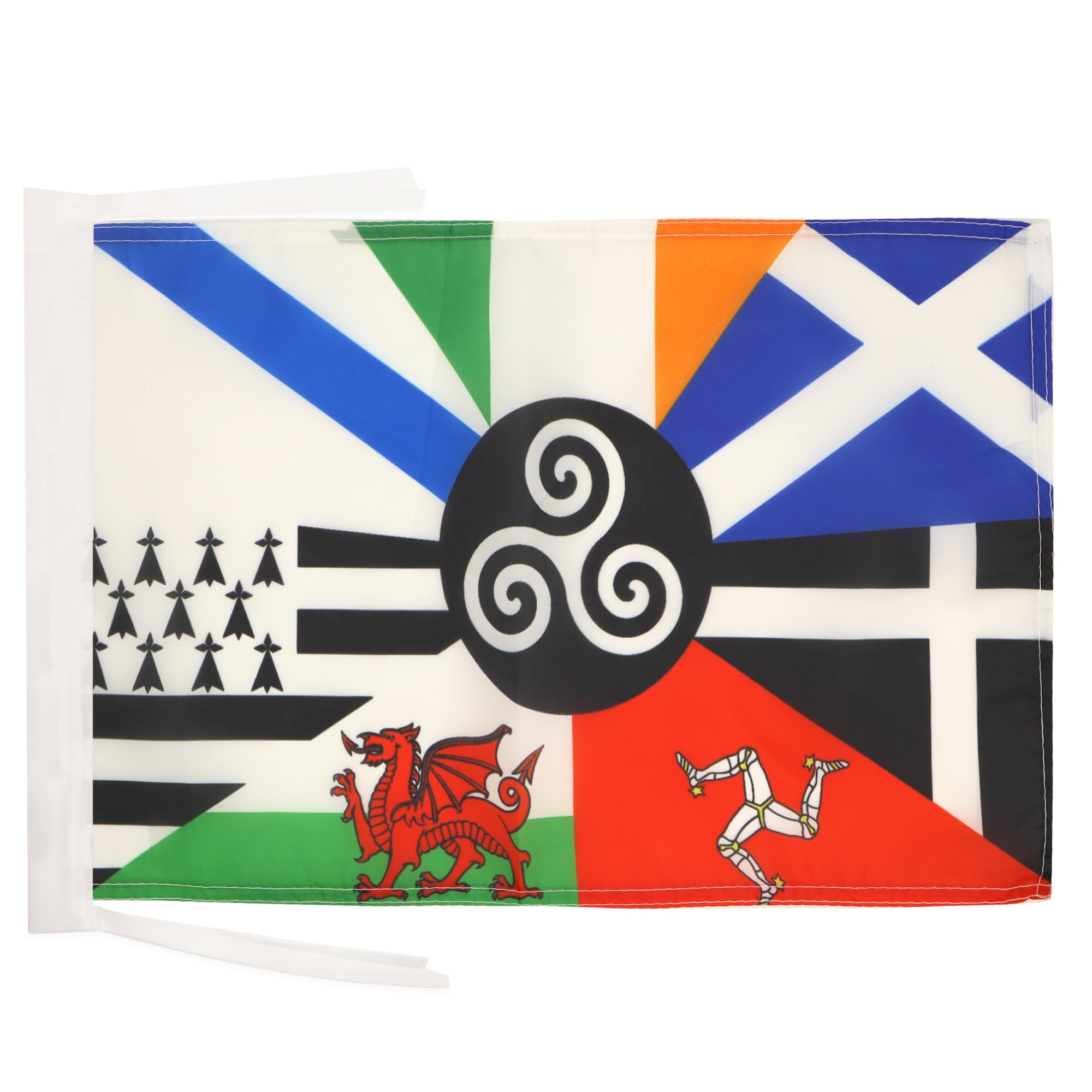 AZ FLAG - Multi Celtic Flag - 18'' x 12'' - 100% Polyester Celtic countries Small Banner with Two Cords - Fade Resistant - Vivid Colors - 18x12 in - 45x30 Cm โ image 1