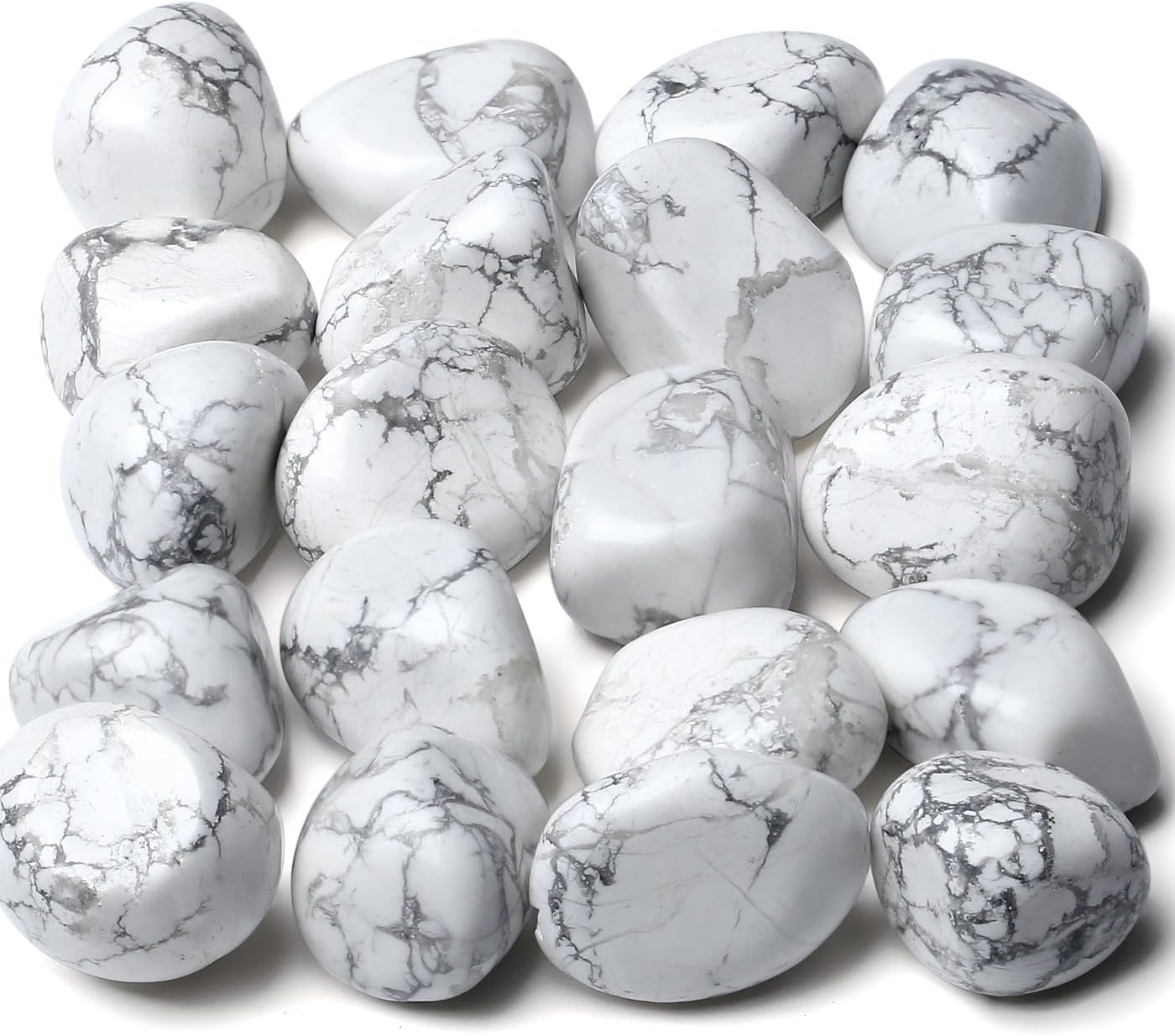 Indoor Fountains & Accessories - MAIBAOTA White Turquoise Stones Bulk Natural Polished Crystals Tumbled Stones Crystal Rocks Natural Gemstones Vase Filler Decorative Stones 200 Gram