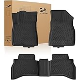 3W Floor Mats for Chevrolet Trailblazer 2021-2025 2026 (AWD Only) ,TPE All Weather Floor Liners Custom Fit Chevy Trailblazer Accessories 1st and 2nd Row Durable Black