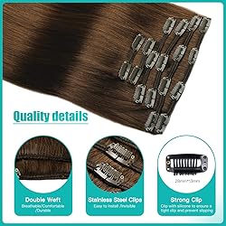 Clip in Extensions Real Human Hair, SURNEL