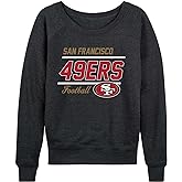 Team Fan Apparel NFL Womens Crew Neck Light Weight, Gameday Apparel, Slouchy Fit Raglan Crewneck Pullover for Women