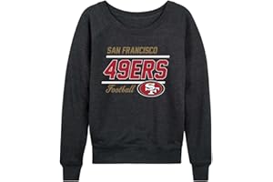 Team Fan Apparel NFL Womens Crew Neck Light Weight, Gameday Apparel, Slouchy Fit Raglan Crewneck Pullover for Women