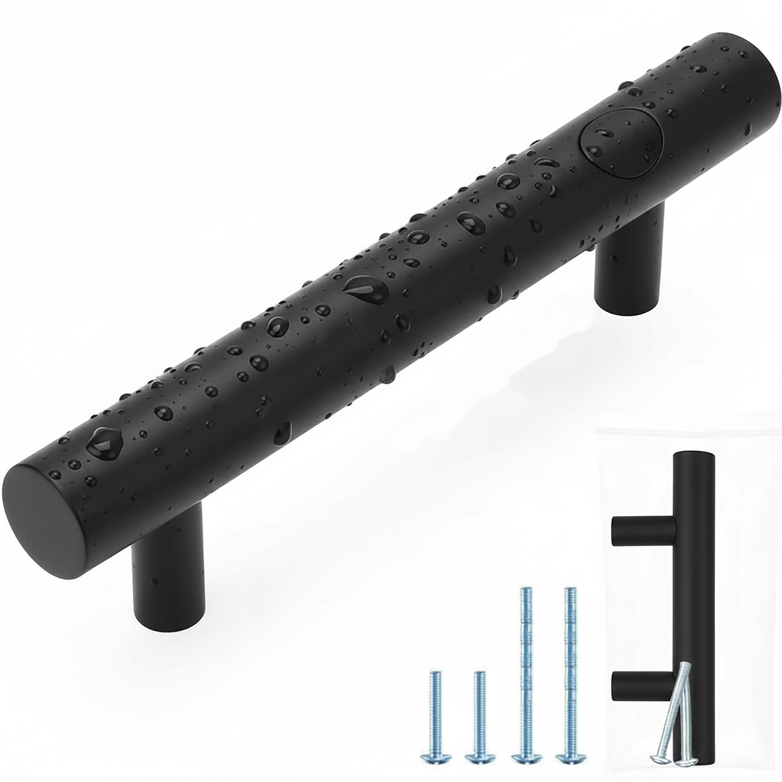 Photo 1 of 30 Pack | Matte Black Kitchen Cabinet Handles, German Krupp Stainless Steel Drawer Pulls, CNC Precision ±0.01mm, Family Kitchen Renovation Set, Durable and Unified Look, 3.75” 3 3/4 Inch Hole Center