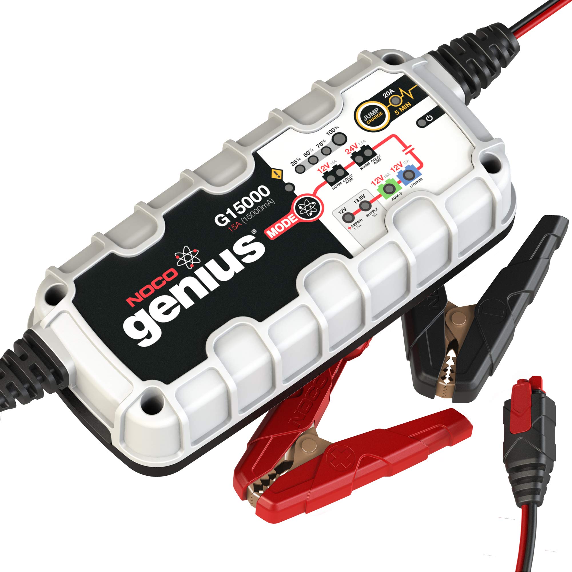 NOCO Genius G15000UK 12V and 24V 15 Amp Pro-Series Smart Battery Charger and Maintainer