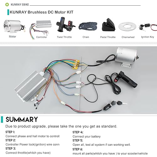 72V 3000W BLDC Brushless Motor Kit with 24 Mosfet 50A Controller