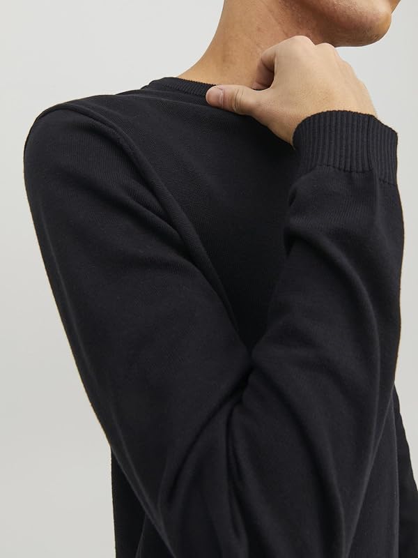 Jjebasic Knit Crew Neck Noos Felpa, Nero (Navy Blazer), M Uomo