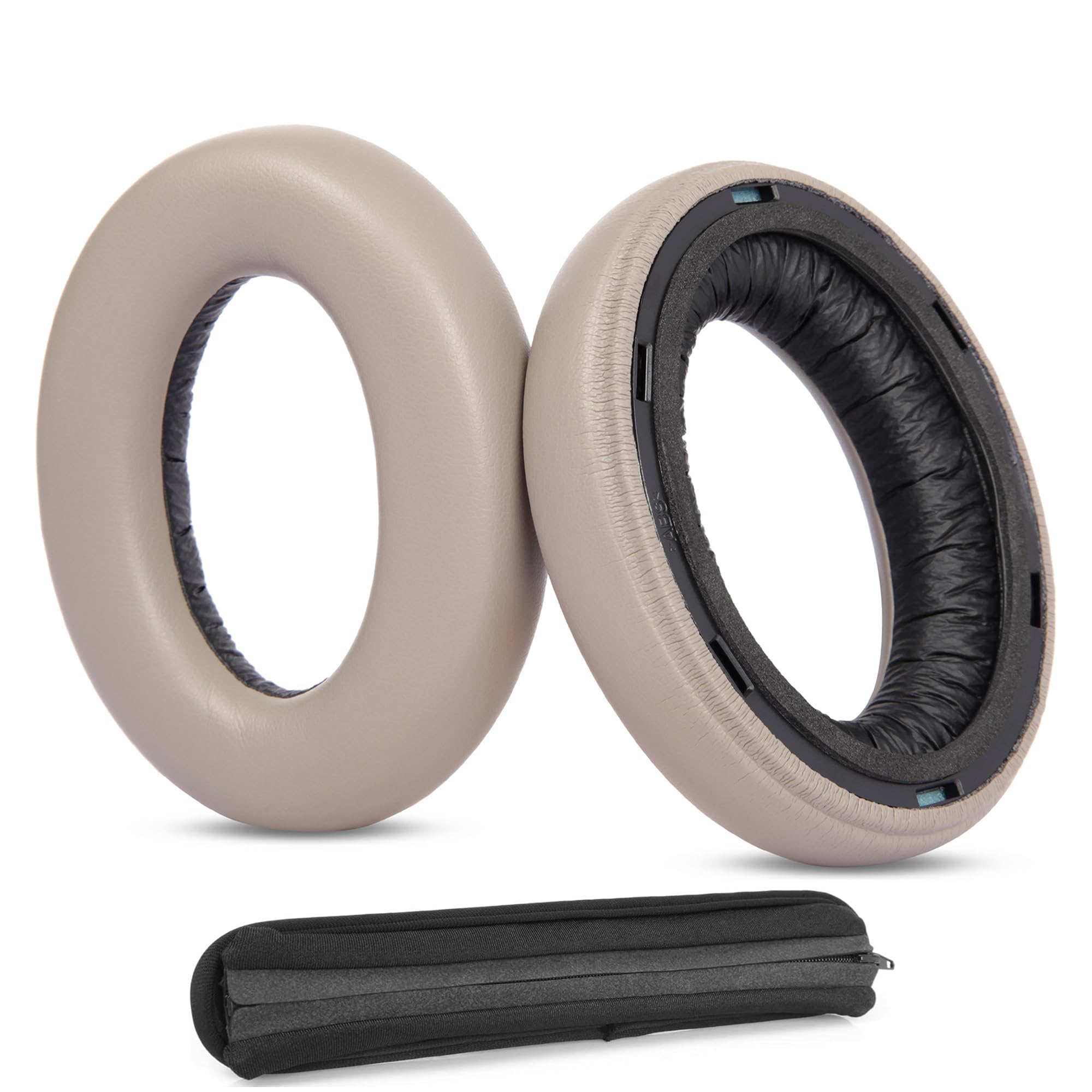 HTINDUSTRY Earpads/Headband Cushion Replacement Compatible with Sennheiser Momentum 4 Wireless Headphone Premium Earpads with Softer Protein Leather/Memory Foam(Brown)