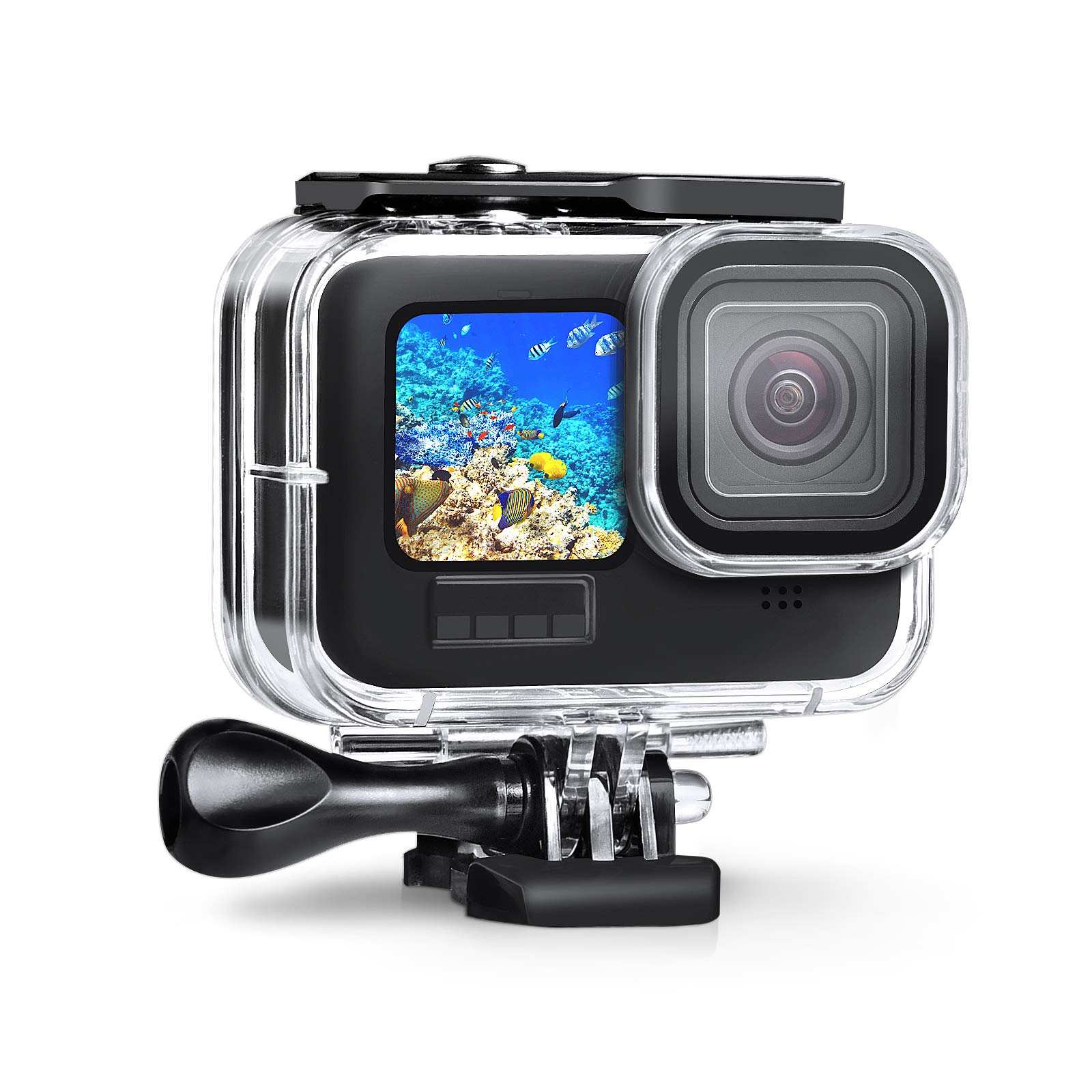 60M Waterproof Case for GoPro Hero 9, 196FT Underwater Protective Housing Case for Hero 9 Black, with Quick Release Mount and Thumbscrew