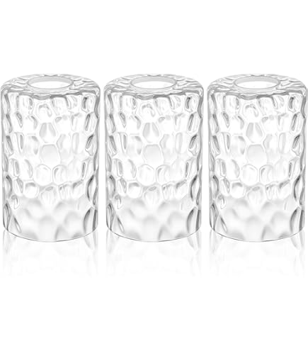 Clear Glass Lamp Shades Replacement - Cylinder Light Covers For Ceiling Fans & Pendant Lights