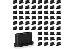 LYASILGC 60 PCS Type C Anti Dust Plugs,USB Type C Anti Dust Plugs Cover,Type C Charging Port Protectors Plug Compatible with iPhone 15 Plus Pro Max,Samsung Galaxy S20 S21 S22 S23(Black)