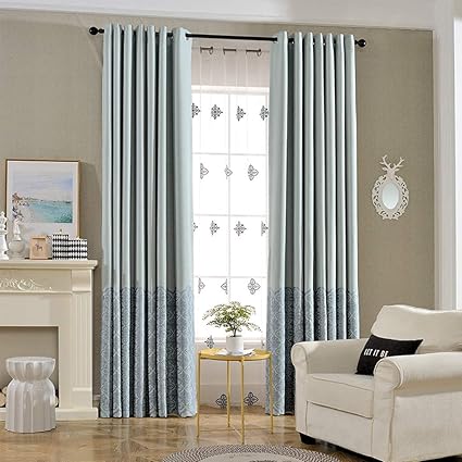Amazon Com Green Fresh Countryside Embroidered Curtain