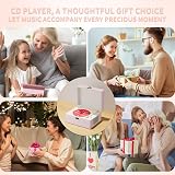 Yintiny Time Music Box CD Player with Speakers Bluetooth Transmitter Pink view 6