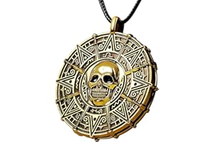 ROC PARTY Pirate Coin Necklace for Halloween Pirates Cosplay Costume Accessories - Pirate's Skull Necklaces for Men & Women
