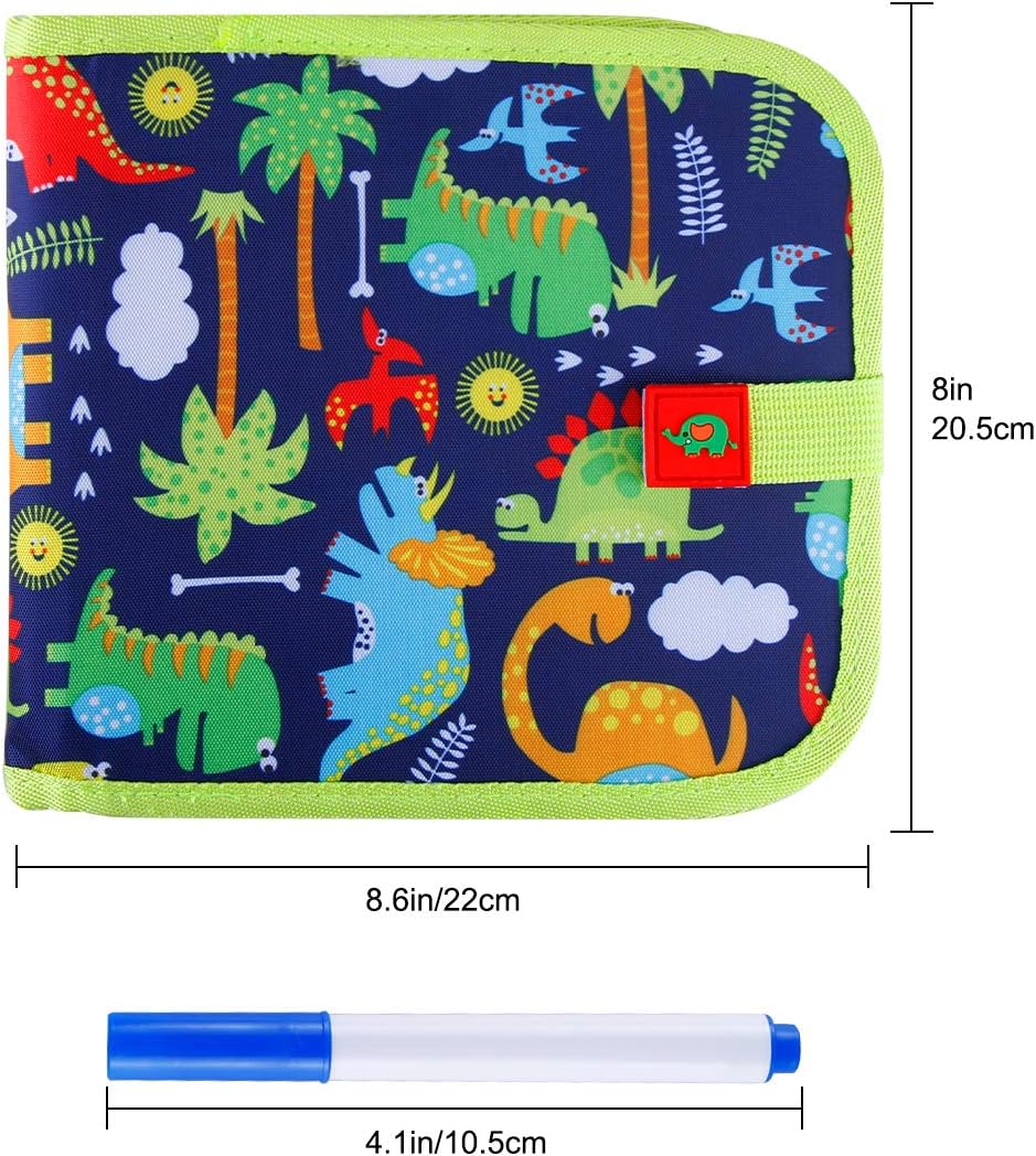 DoGeek Erasable Doodle Books, Double-Sided Kids' Drawing Writing Boards with 12 Coloring Pens - Image 3