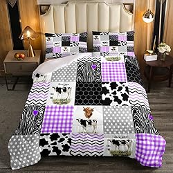 Erosebridal Cute Cow Print Comforter Set King Size