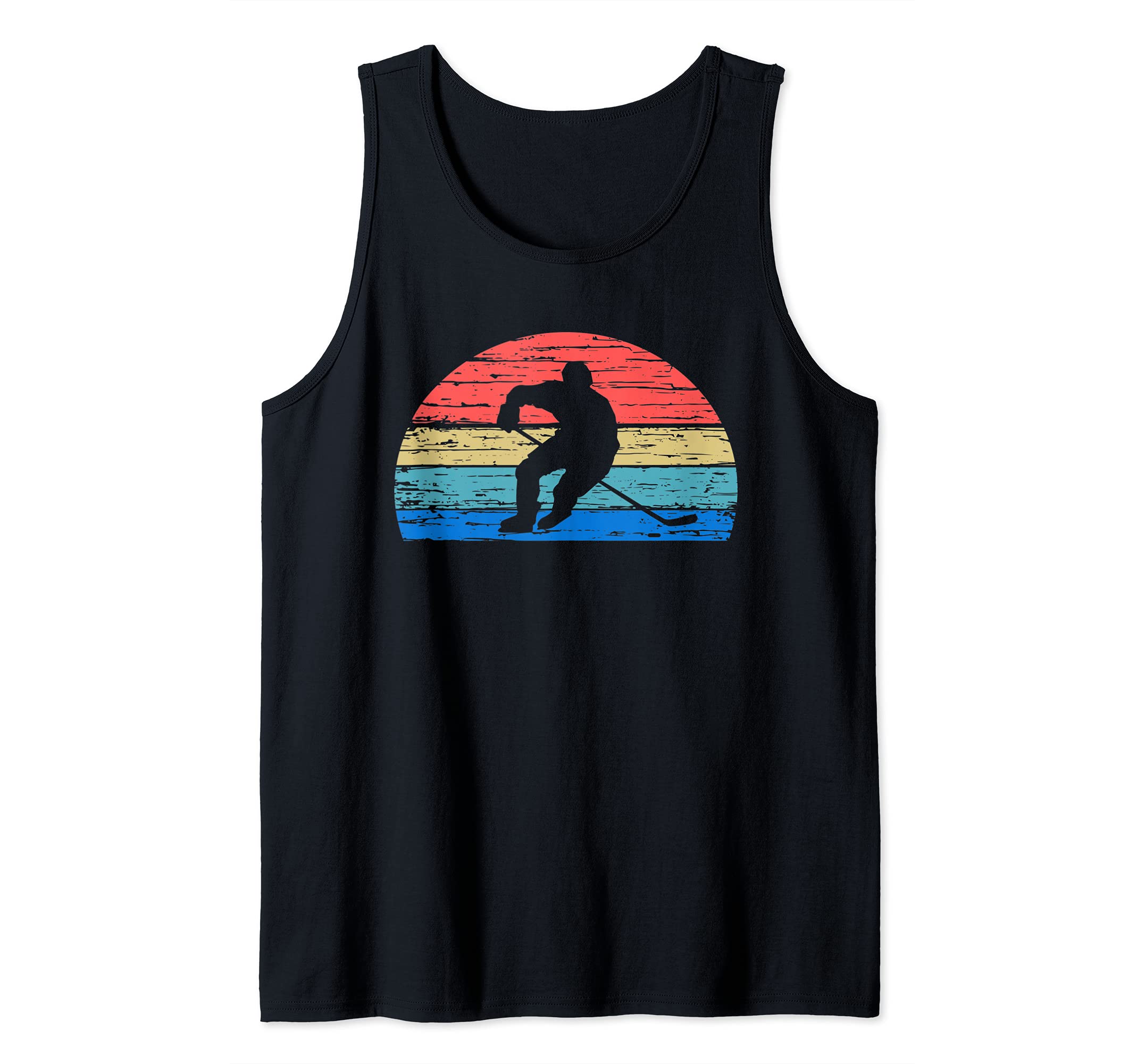 ICE HOCKEY PLAYER FAN RETRO SUNSET VINTAGE STYLE STICK Tank Top