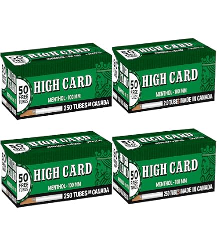 Amazon.com: High Card - Green Menthol RYO King Size Cigarette Filter Tubes 