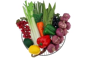 Meiwlong 11 Pcs Fake Vegetables,Realistic Plastic Fake Fruit and Vegetable Decoration,Artificial Vegetable for Home Kitchen Decor, Fake Veggies Garlic Bell Peppers for Photography Props Display