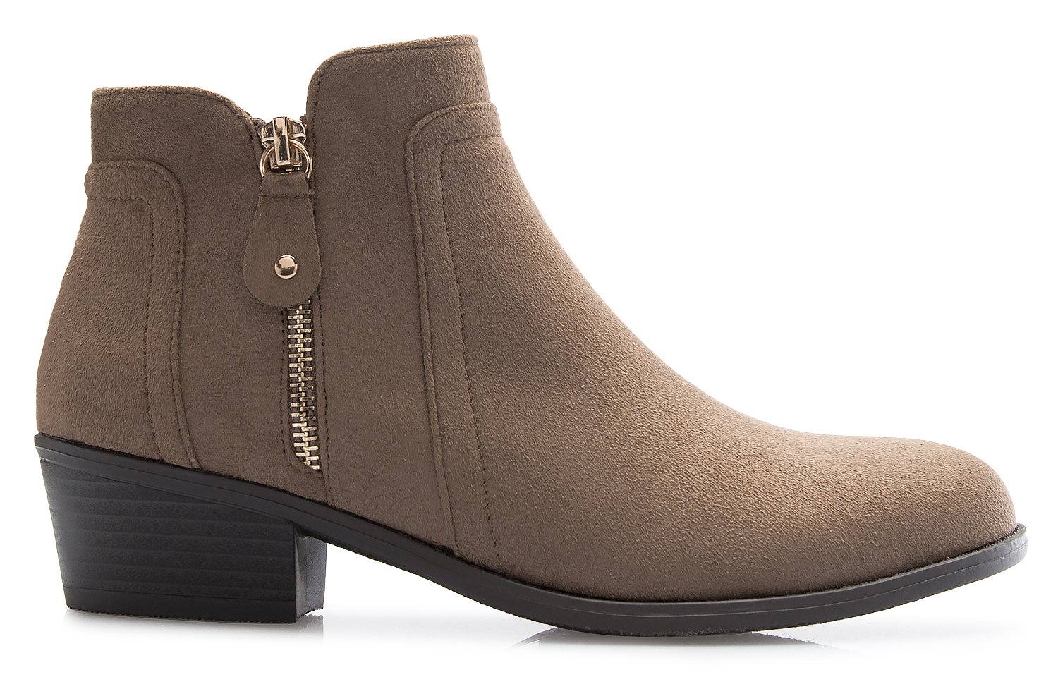 Olivia K Women's Classic Faux Suede Elastic Ankle Bootie Side Zipper Closure - Image 3